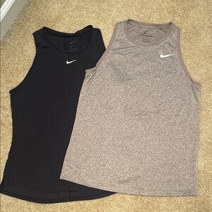 Nike Black and Gray Tank Tops